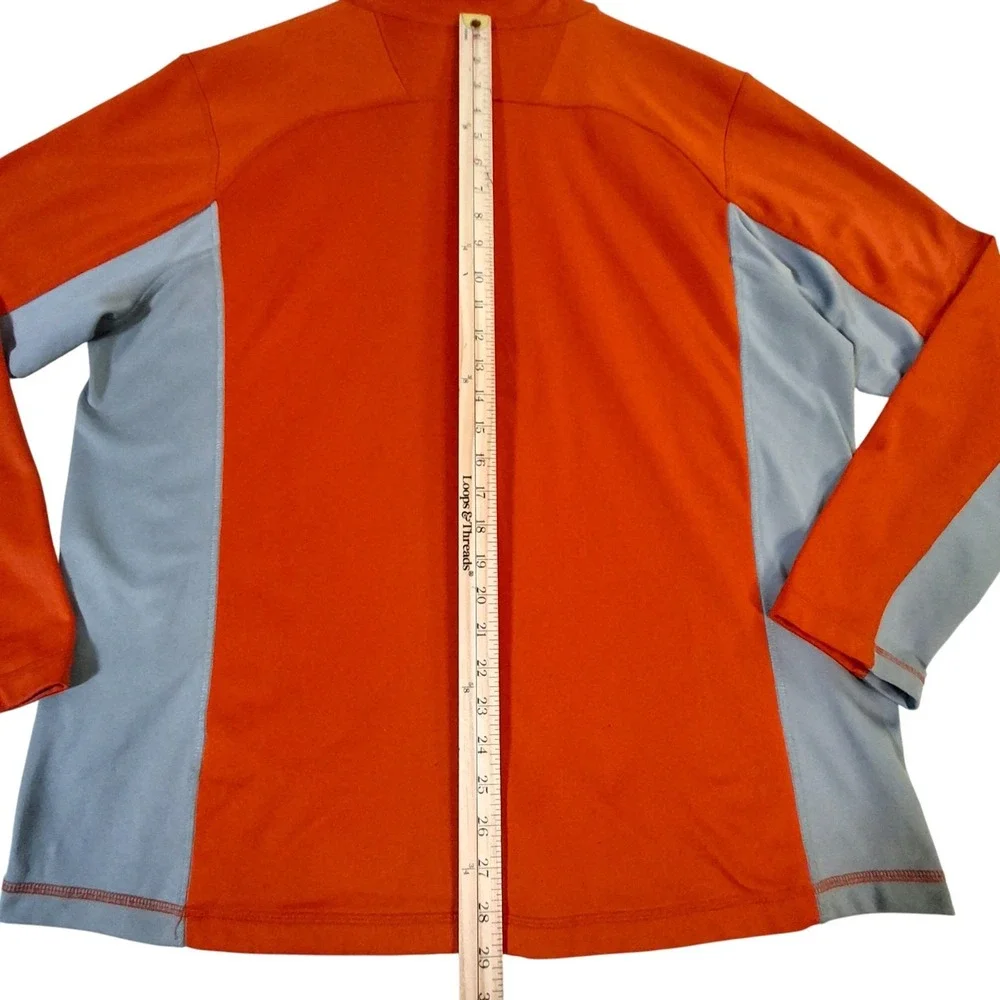 The North Face 100 Cinder 1/4 Zip Pullover Men's XL Fleece Orange Long Sleeve